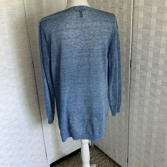 Eileen Fisher Womens Oversized Linen Cardigan  Open Knit V Neck Button Down XS - Picture 4 of 12